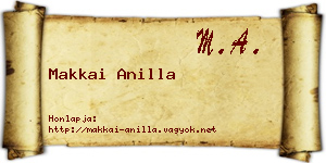 Makkai Anilla névjegykártya